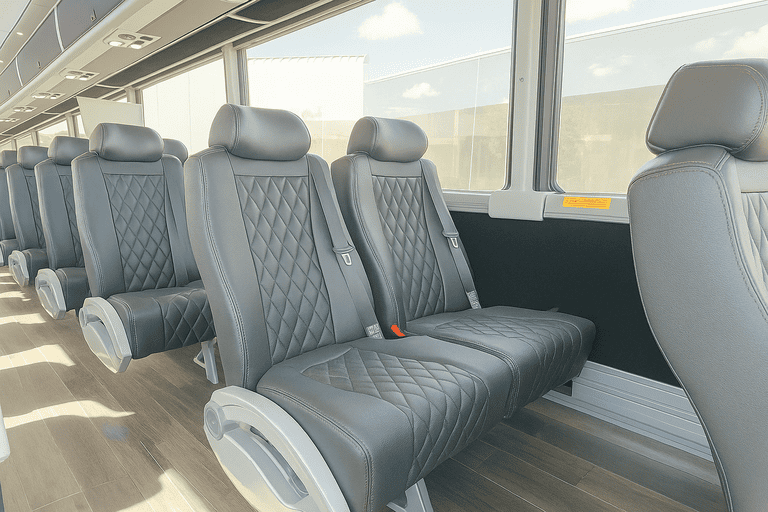 interior of Coach Bus Thornton charter bus